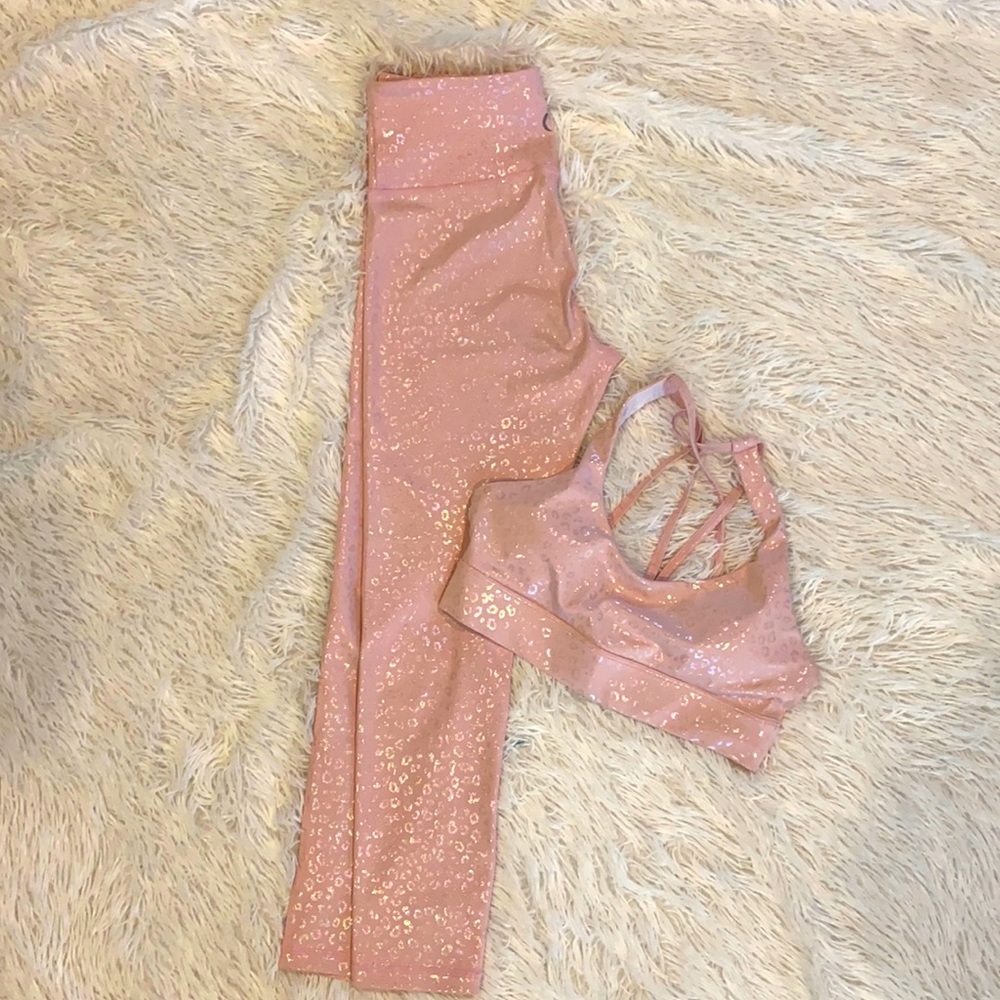 Pink Leopard Zyia Legging/Bra Set
